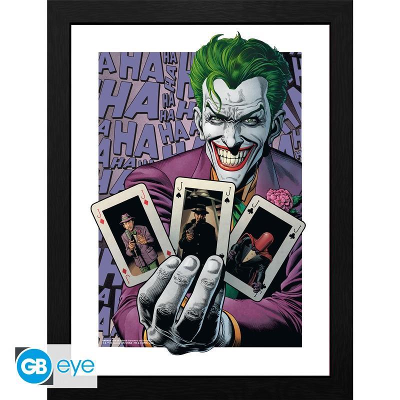 DC Comics Poster im Rahmen "The Joker Haha Cards" 30 x 40 cm