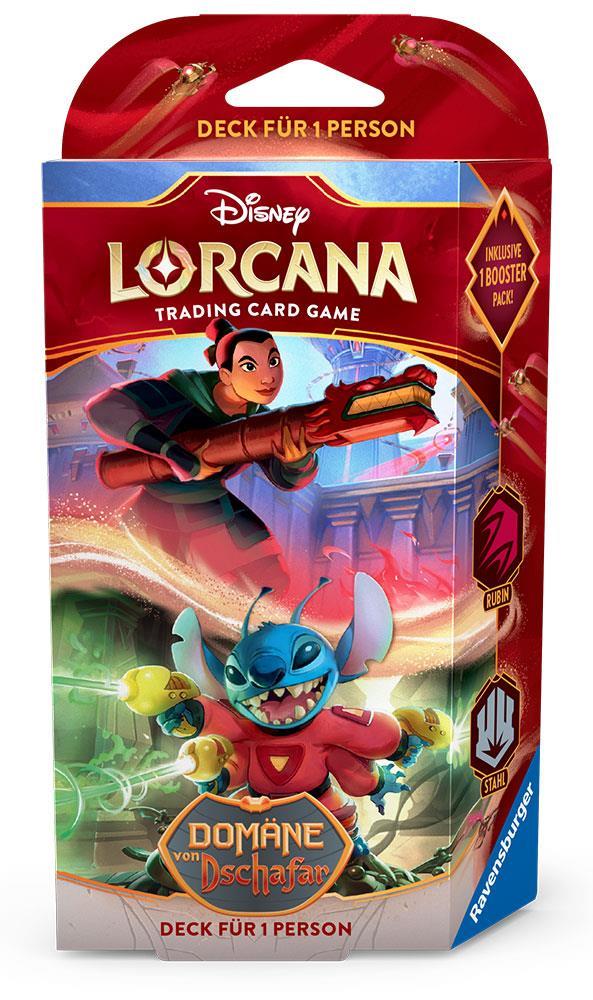 Disney Lorcana TCG Reign of Jafar Starter Deck (GER) Mulan/Stitch (Ruby/Steel)