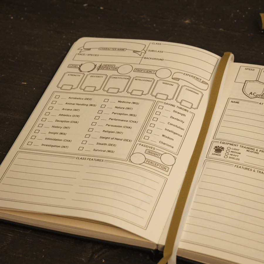 DnD 5e Player Journal Blue