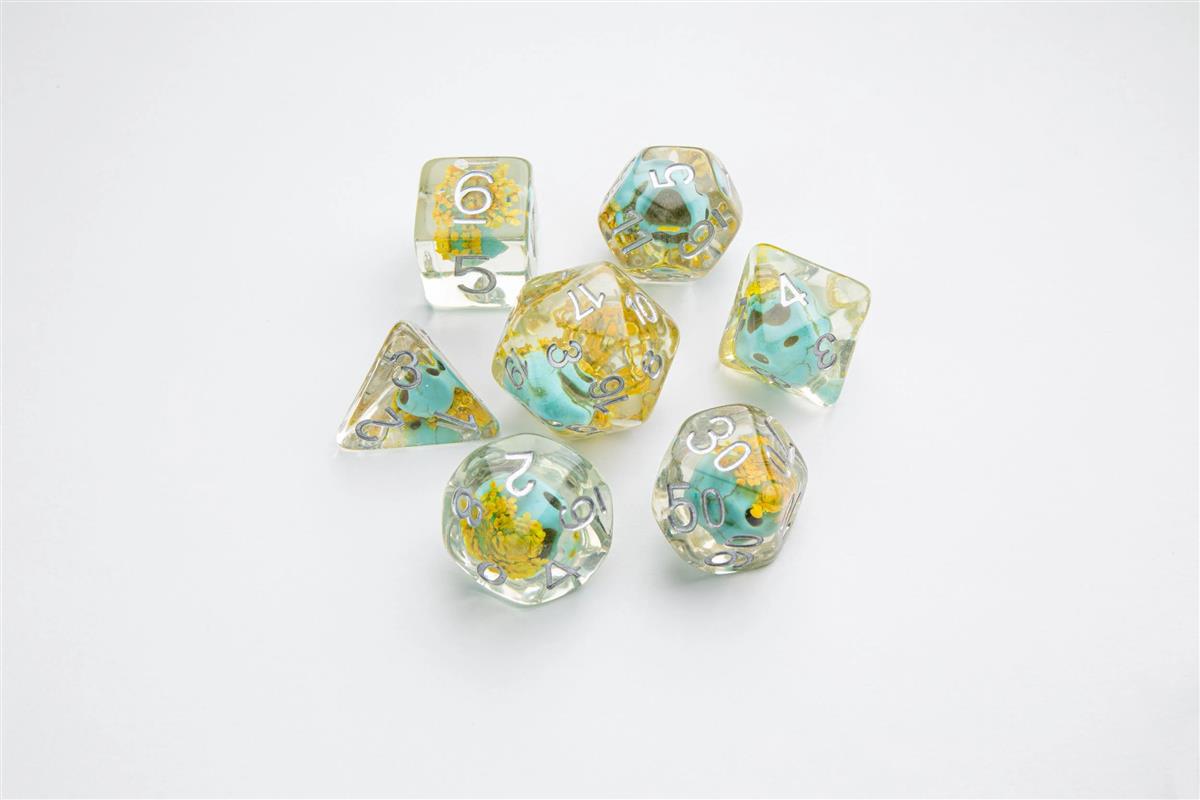 Embraced Series - Green Skull - RPG Dice Set (7)