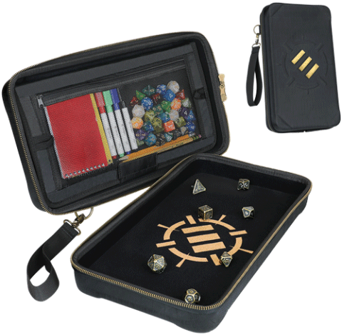 ENHANCE Tabletop RPGs 7pc DnD Metal Dice Set with Case and Dice Bag