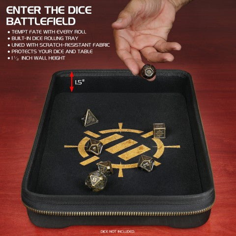 ENHANCE Tabletop RPGs 7pc DnD Metal Dice Set with Case and Dice Bag