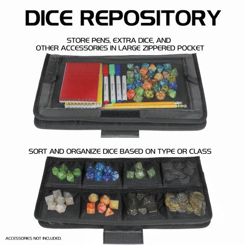 ENHANCE Tabletop RPGs 7pc DnD Metal Dice Set with Case and Dice Bag