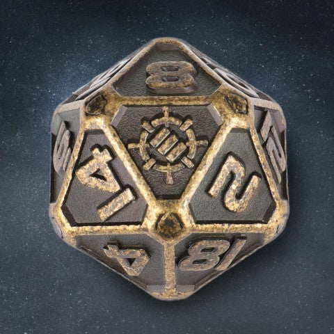 ENHANCE Tabletop RPGs 7pc DnD Metal Dice Set with Case and Dice Bag