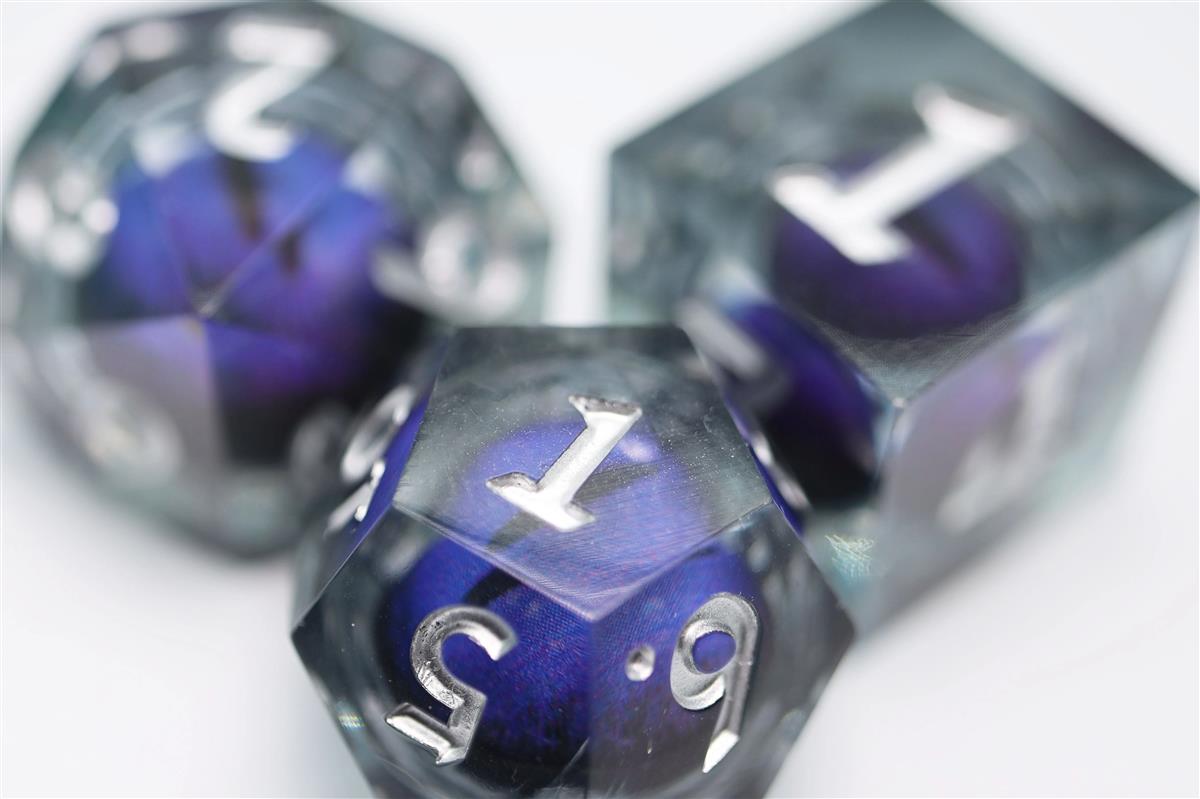 Sharp Edge Moving Eye RPG Dice Set - Purple Cyclops