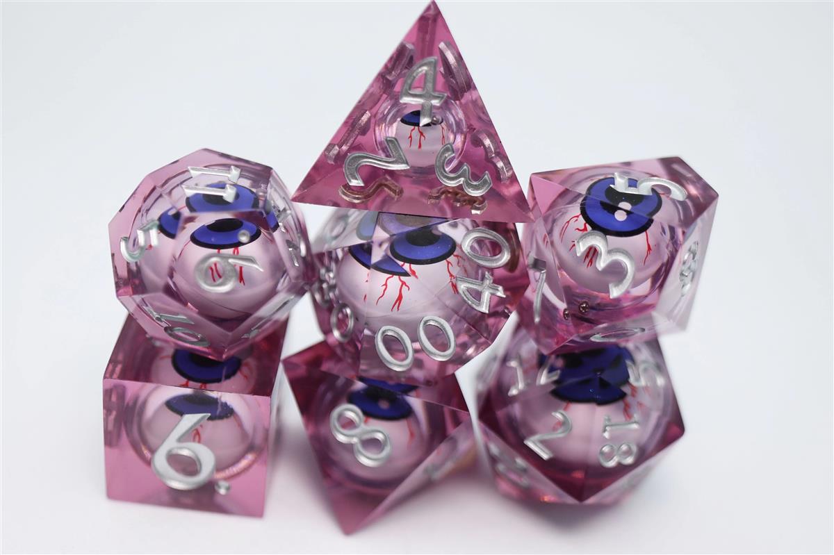 Sharp Edge Moving Eye RPG Dice Set - Bloodshot