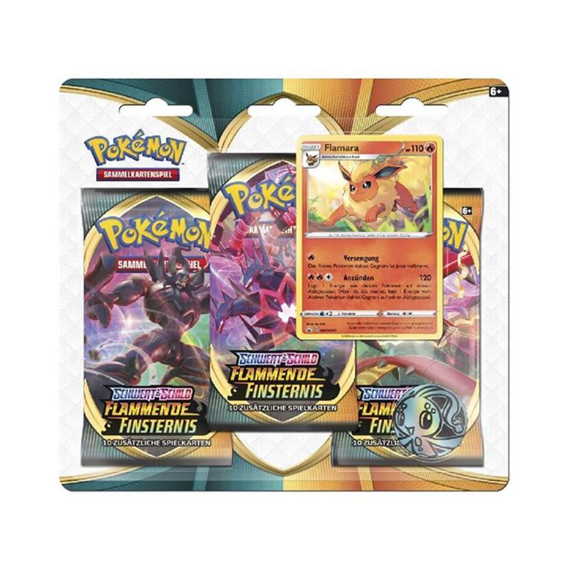PKM - Schwert und Schild 3, Flammende Finsternis 3-Pack Booster Pack (GER)