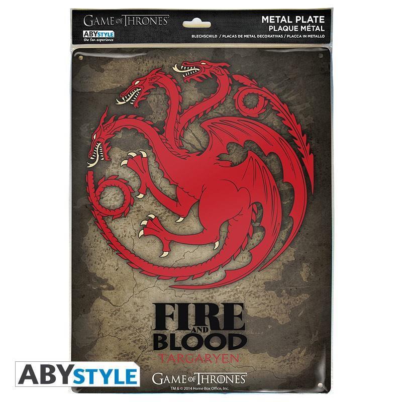 Game of Thrones Metal Plate "Targaryen" 28 x 38 cm