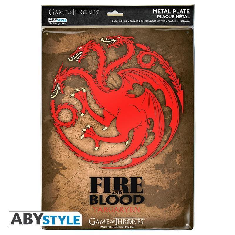 Game of Thrones Metal Plate "Targaryen" 28 x 38 cm