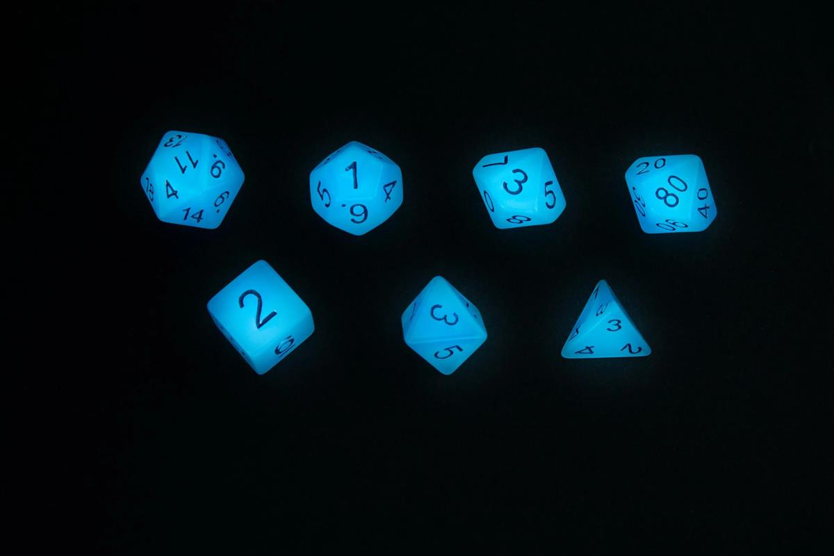 Glow Series - Icy Crumbs - RPG Dice Set (7)