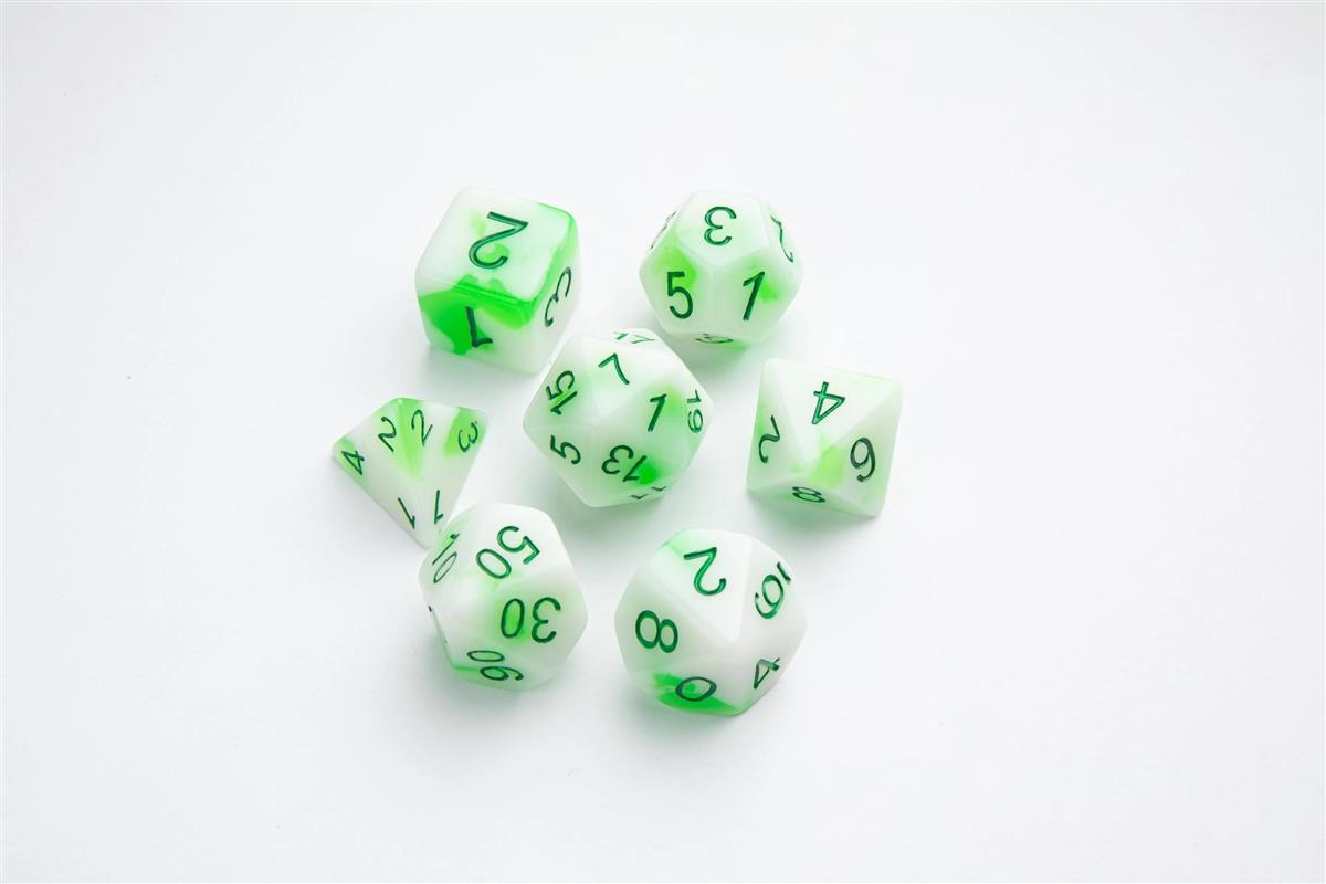 Glow Series - Toxic Stones - RPG Dice Set (7)