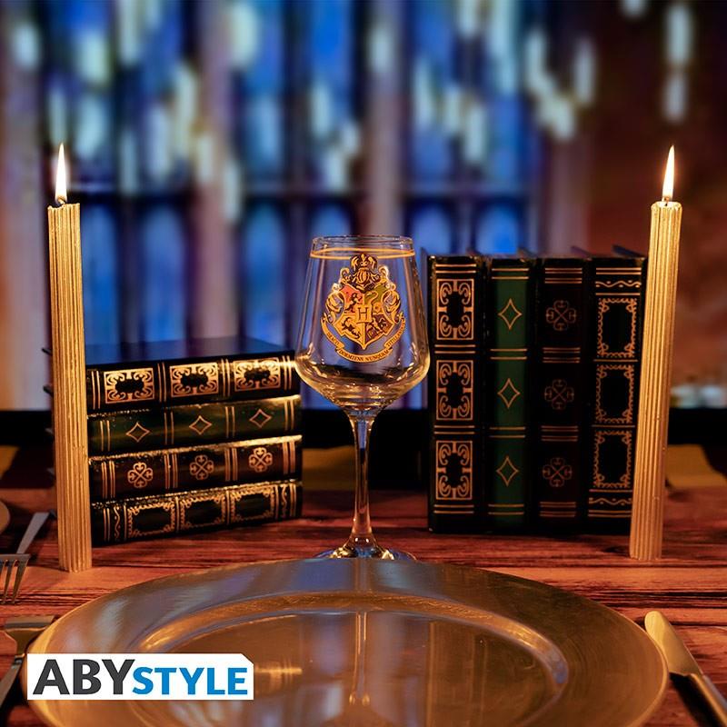 Harry Potter Stemmed Glass "Hogwarts Crest"