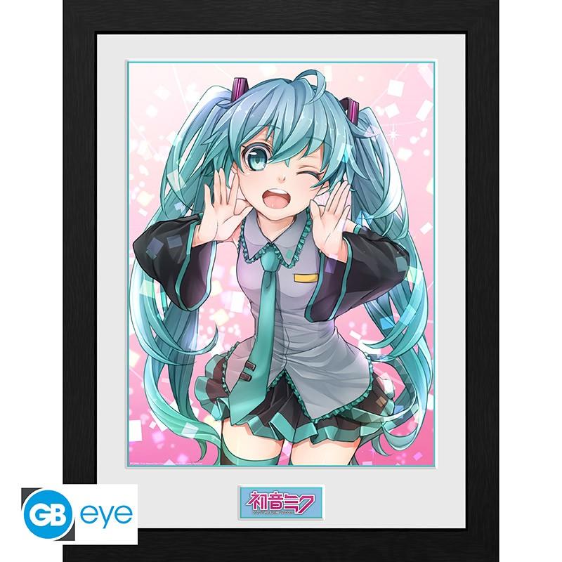 Hatsune Miku Framed Print "Wink" 30 x 40 cm