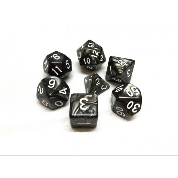 HD Dice - Pearl Dice Set (7 pcs), Black