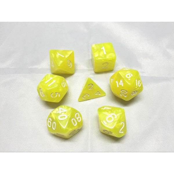 HD Dice - Pearl Dice Set (7 pcs), Bright Yellow