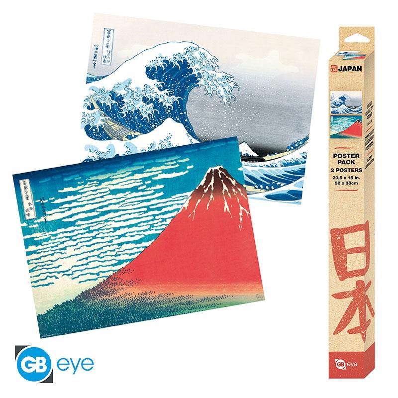 Hokusai Chibi Poster-Set "Katsushika Hokusai" 52 x 38 cm