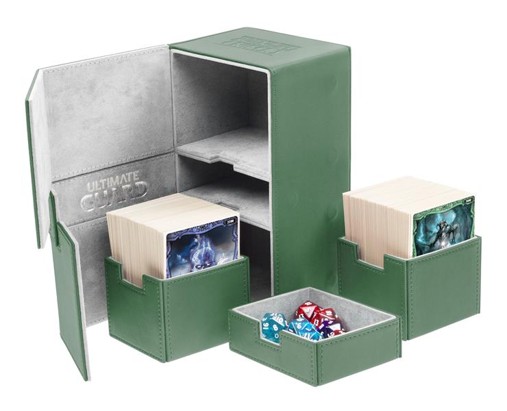 Ultimate Guard Twin Flip´n´Tray Deck Case 200+ Standardgröße XenoSkin Grün
