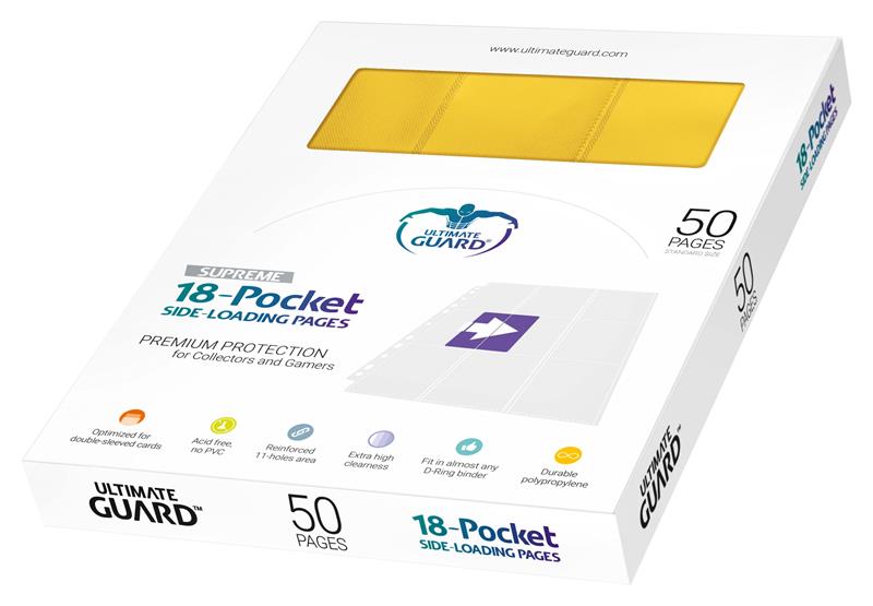Ultimate Guard 18-Pocket Pages Side-Loading Gelb (50)
