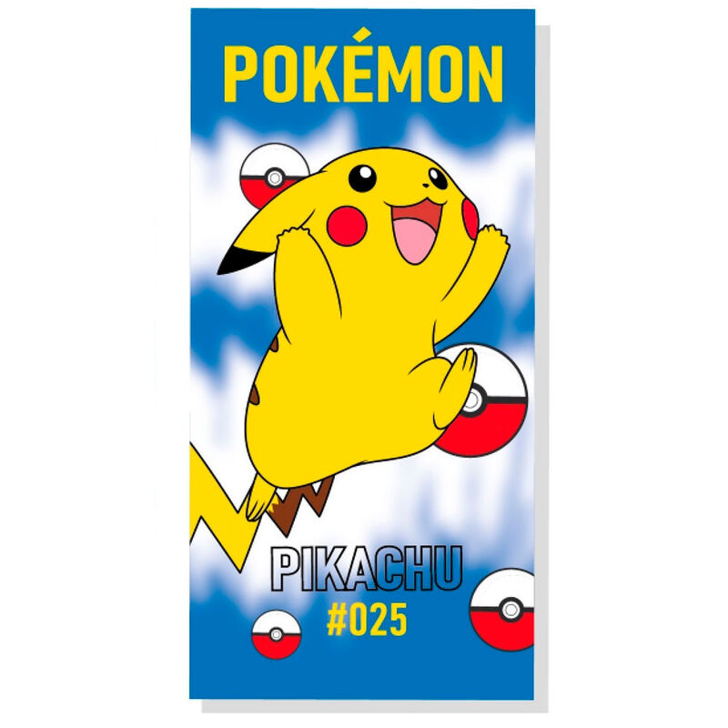 Pokémon Cotton Beach Towel "Pikachu & Pokéballs"