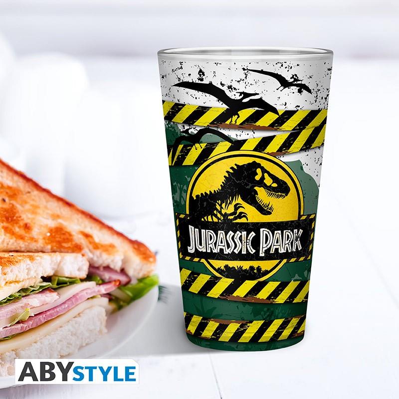 Jurassic Park Glas Danger High-Voltage (groß)