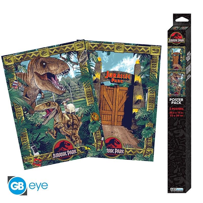 Jurassic Park Chibi Poster Set "Gates and Biodiversity" 52 x 38 cm