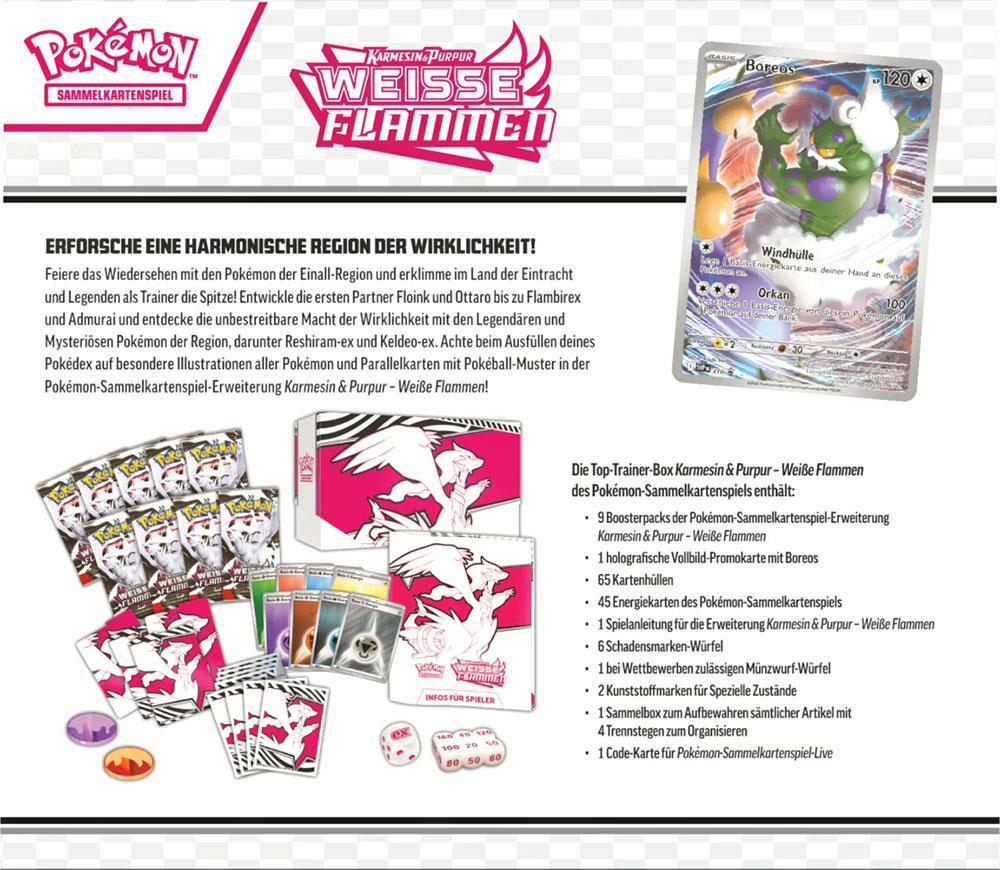 Pokémon Sammelkartenspiel KP10.5 Weiße Flammen Top-Trainer Box (DE)