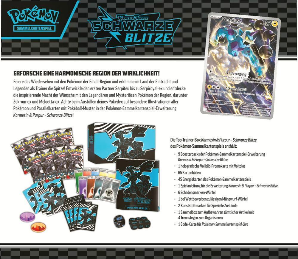 Pokémon Sammelkartenspiel KP10.5 Schwarze Blitze Top-Trainer Box (DE)