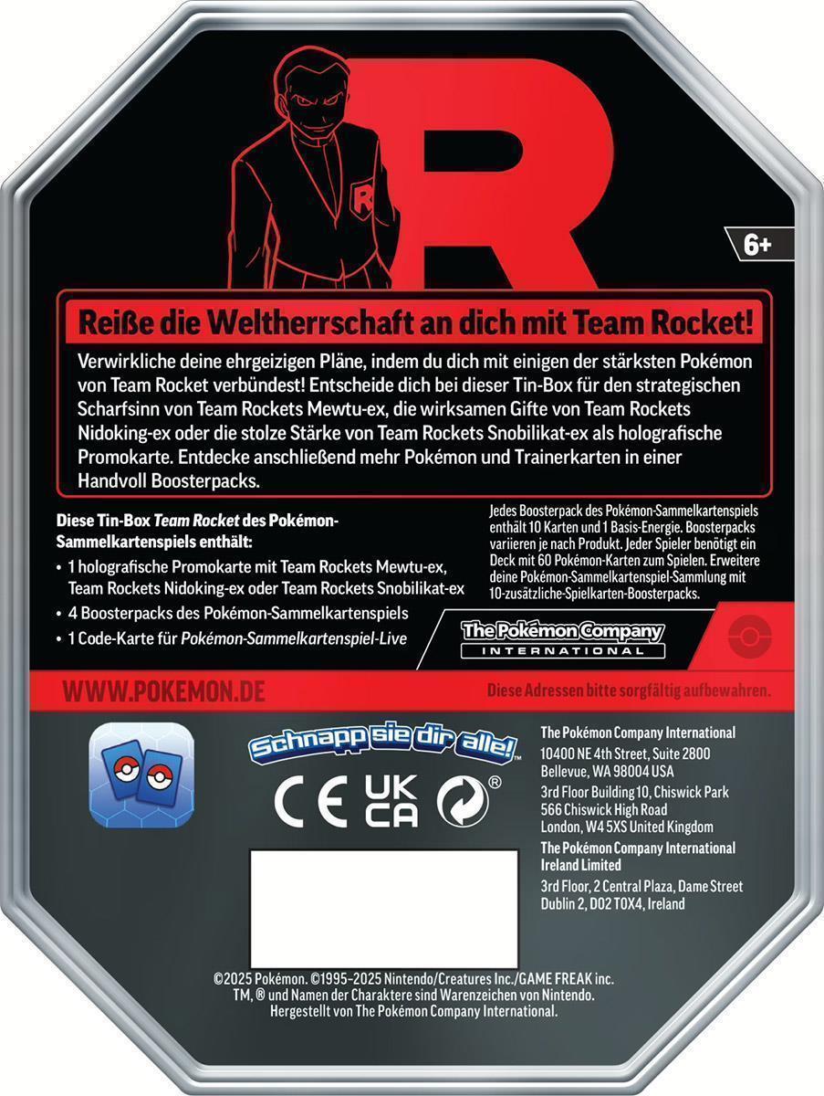 Pokémon TCG Tin 123 Team Rockets Mewtu (DE)