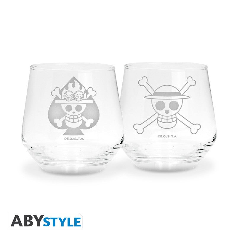 One Piece Glass Set "Luffy & Ace"