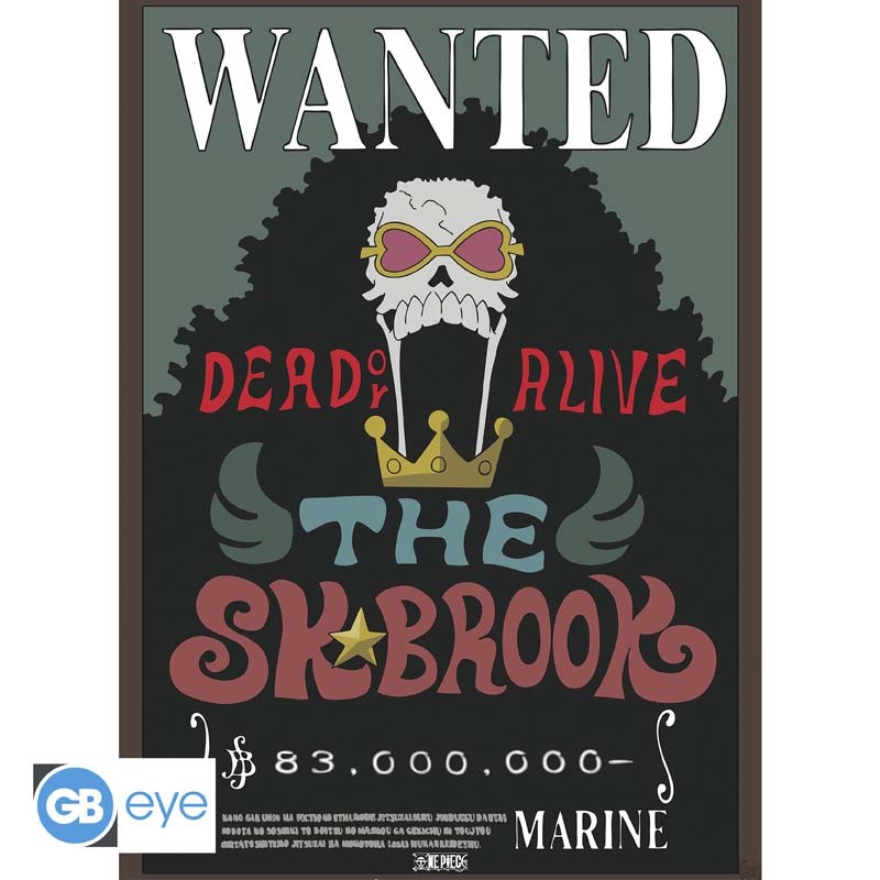 One Piece Chibi Poster Set "Wanted Chopper & Brook" 52 x 38 cm