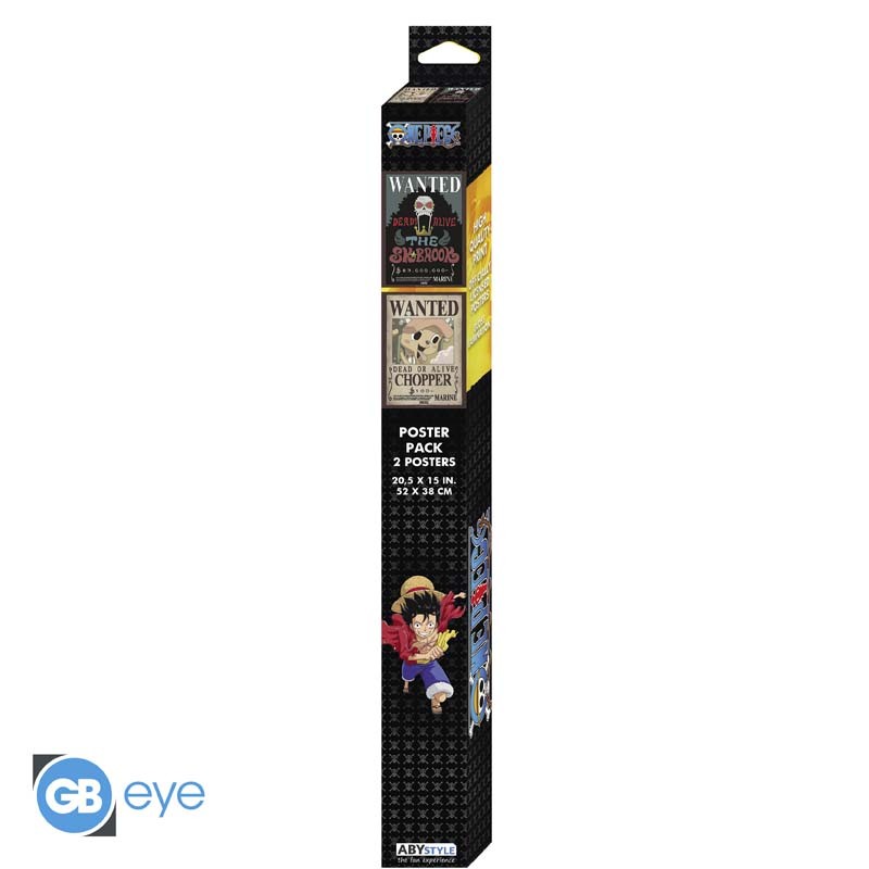 One Piece Chibi Poster Set "Wanted Chopper & Brook" 52 x 38 cm