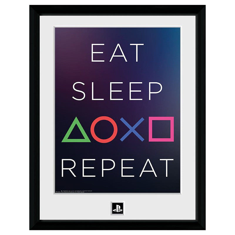 Playstation Framed Print Eat, Sleep, Repeat 30 x 40 cm