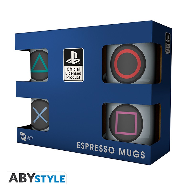Playstation Espresso Mugs 4-Pack Buttons