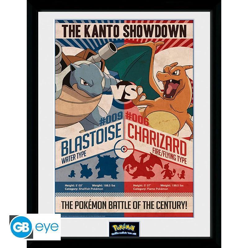 Pokémon Poster im Rahmen Rot vs. Blau 30 x 40 cm