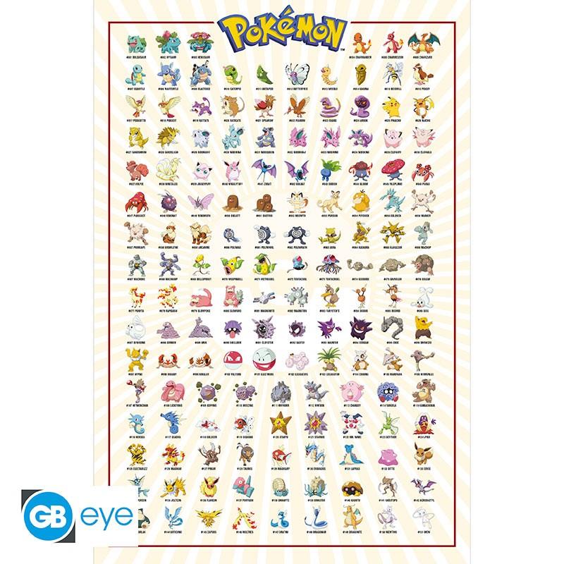 Pokémon Maxi Poster "Kanto 151 Englisch" 91,5 x 61 cm