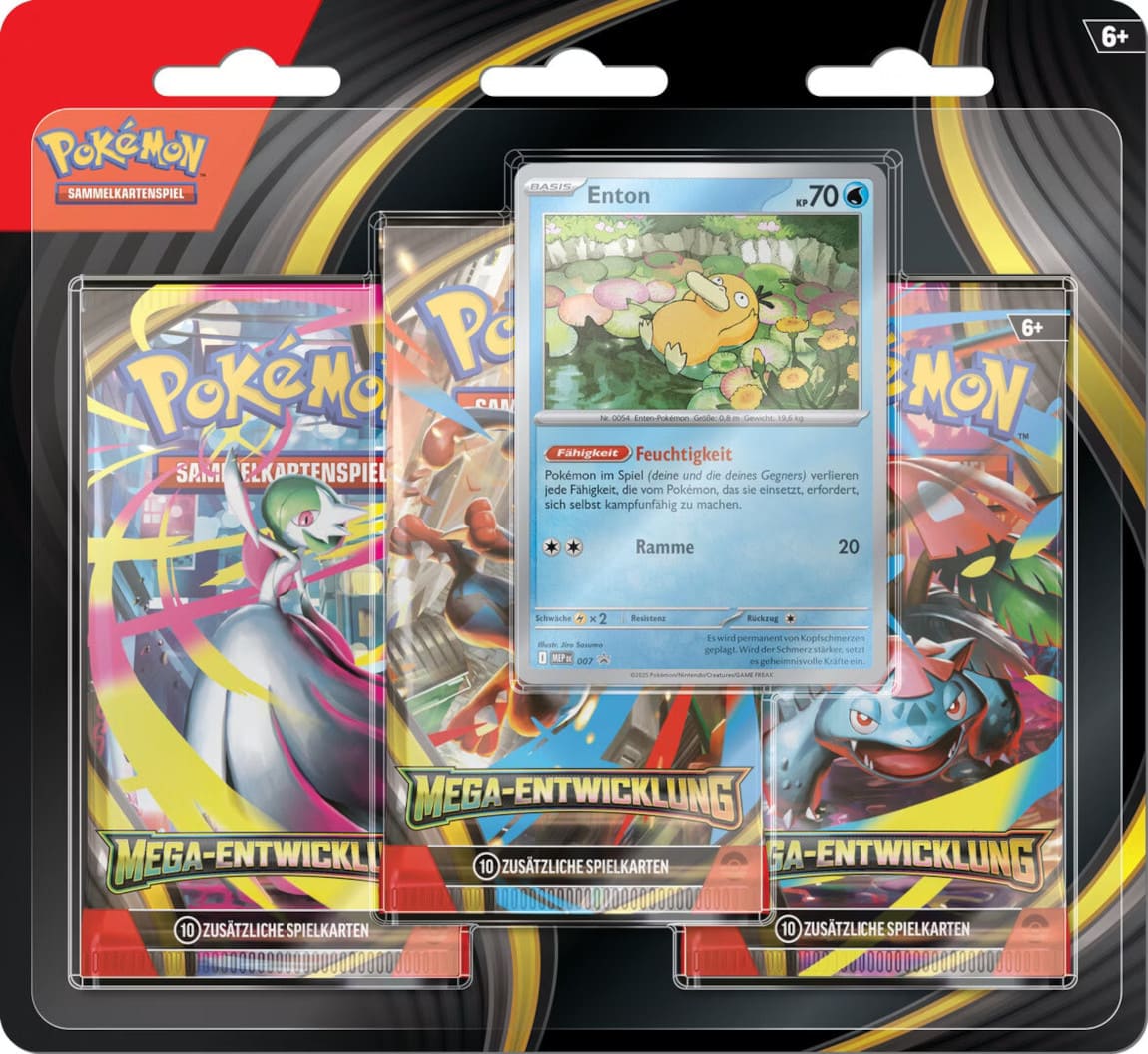 Pokémon Sammelkartenspiel Mega-Entwicklung 3-Pack Blister (DE) Enton