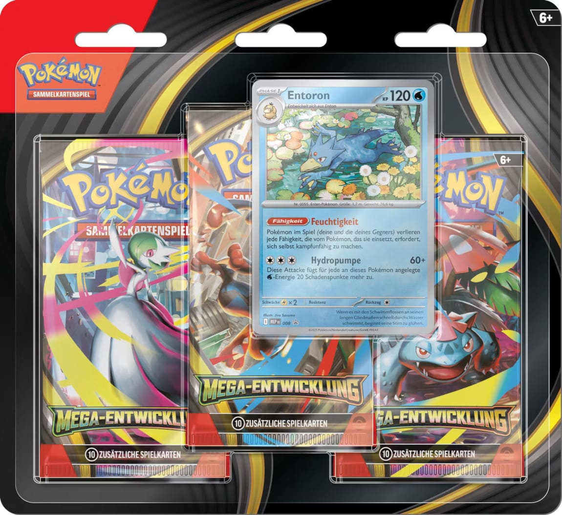 Pokémon Sammelkartenspiel Mega-Entwicklung 3-Pack Blister (DE) Entoron