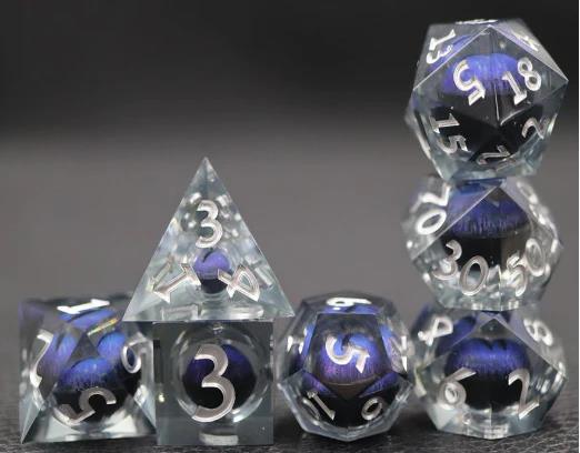 Sharp Edge Moving Eye RPG Dice Set - Purple Cyclops