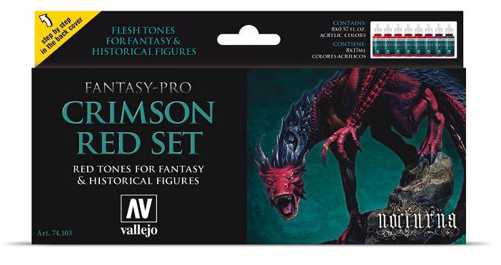 Vallejo Game Colour Fantasy-Pro Crimson Red Set (8 x 18 ml)