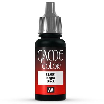 Vallejo Game Color: 051 Coal Black, 17 ml