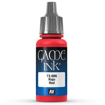 Vallejo Game Color Ink: 086 Ink Red, 17 ml