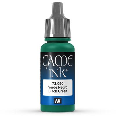 Vallejo Game Color Ink: 090 Ink Black Green, 17 ml