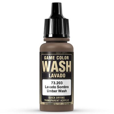 Vallejo Game Color Ink: 203 Wash Umber Shade, 17 ml