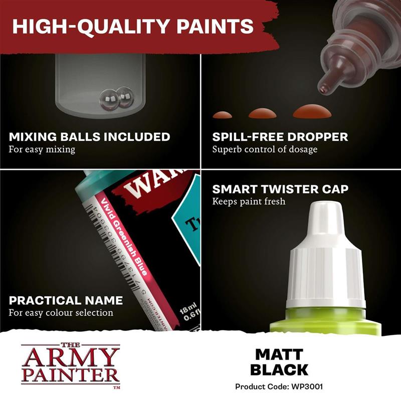 The Army Painter: Warpaints Fanatic: Matt Black (18 ml)