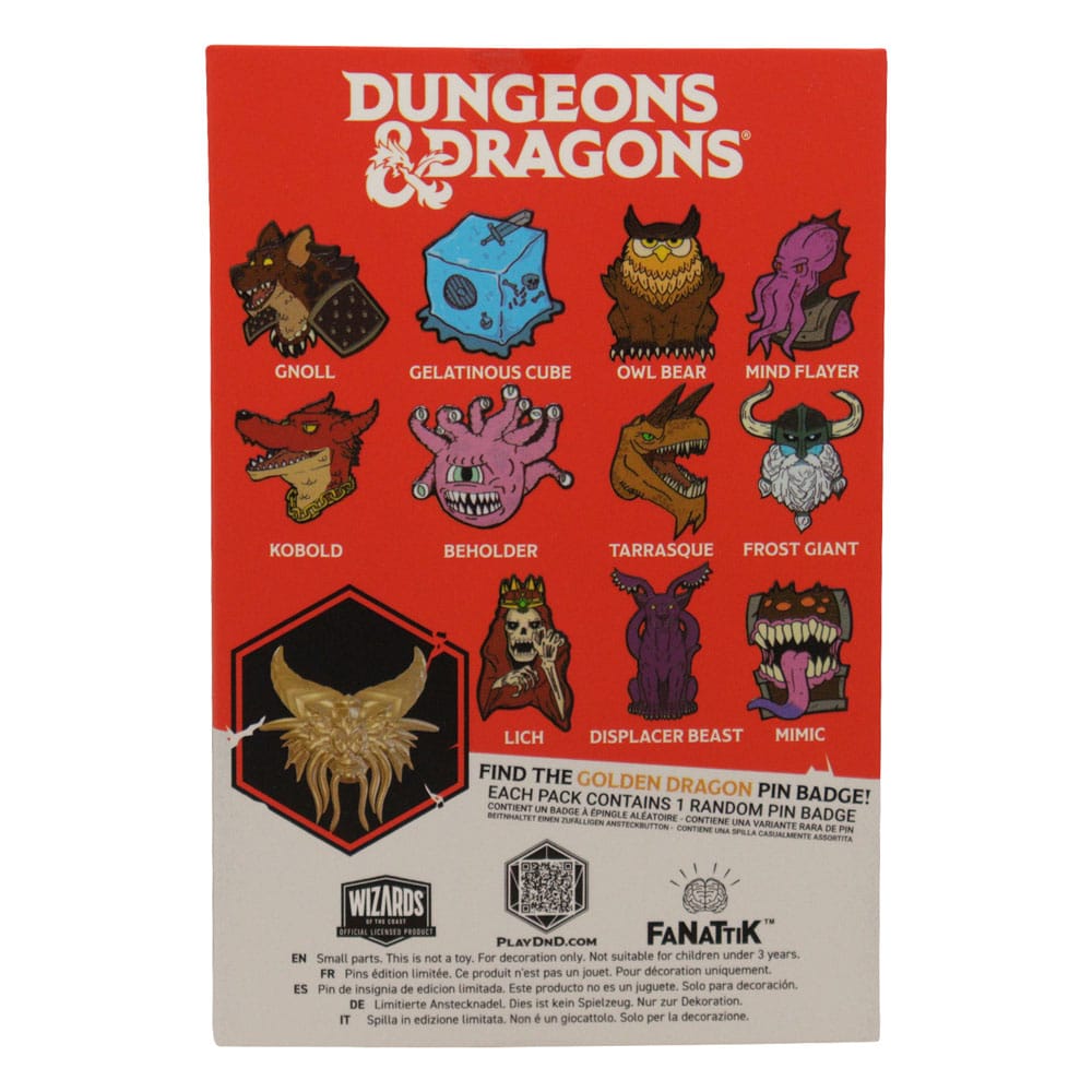 Dungeons & Dragons Enamel Pin Display 50th Anniversary Mystery Pin Badge