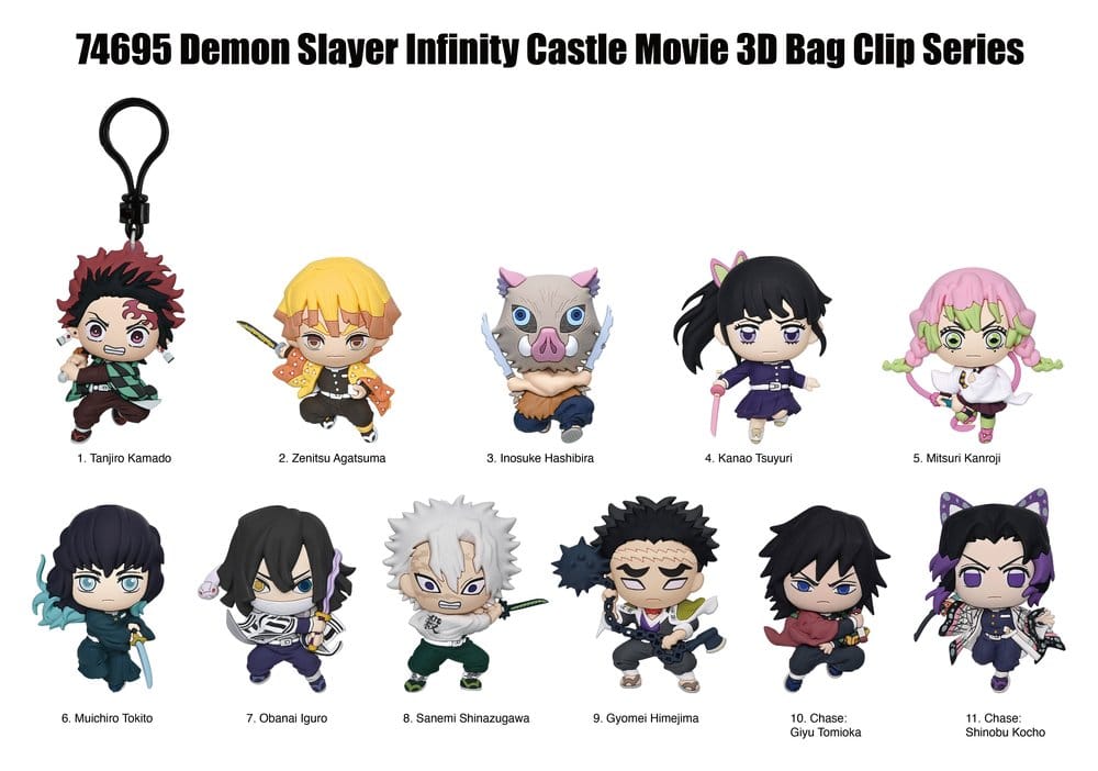 Demon Slayer 3D PVC Keychain Infinity Castle Series 1 Display (24)