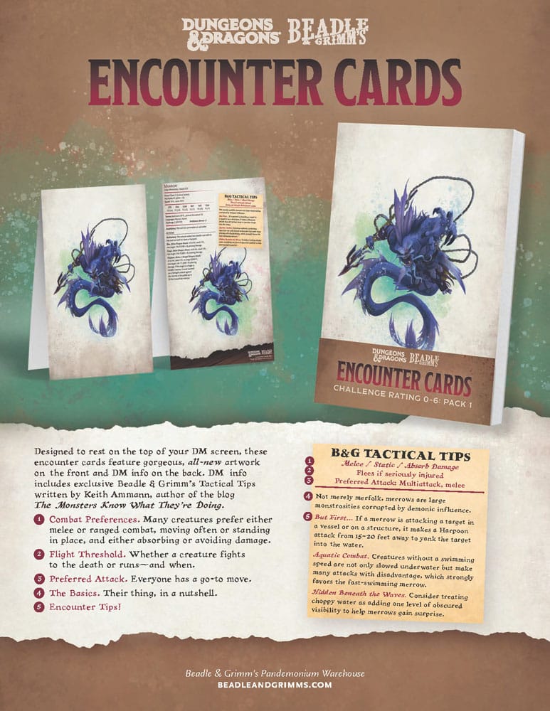 Dungeons & Dragons RPG Encounter Cards Challenge Rating 0-6: Pack 1 (EN)