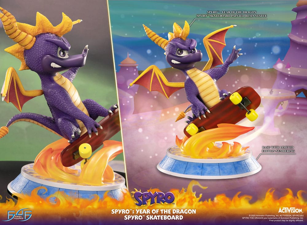 Spyro : Year of the Dragon PVC Statue Spyro Skateboard 34 cm