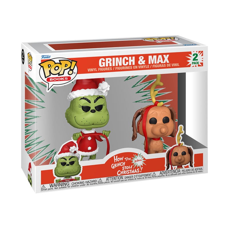 The Grinch (Anniversary) POP! Books Vinyl Figures 2-Pack Grinch w/ Max 9 cm