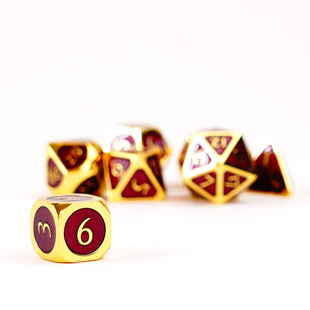 FanRoll Würfel Set Gold with Purple Enamel (7)